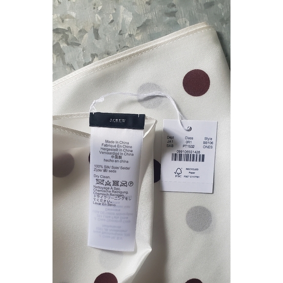 5. J.Crew Skinny silk scarf in polka dot - Picture 2 of 5